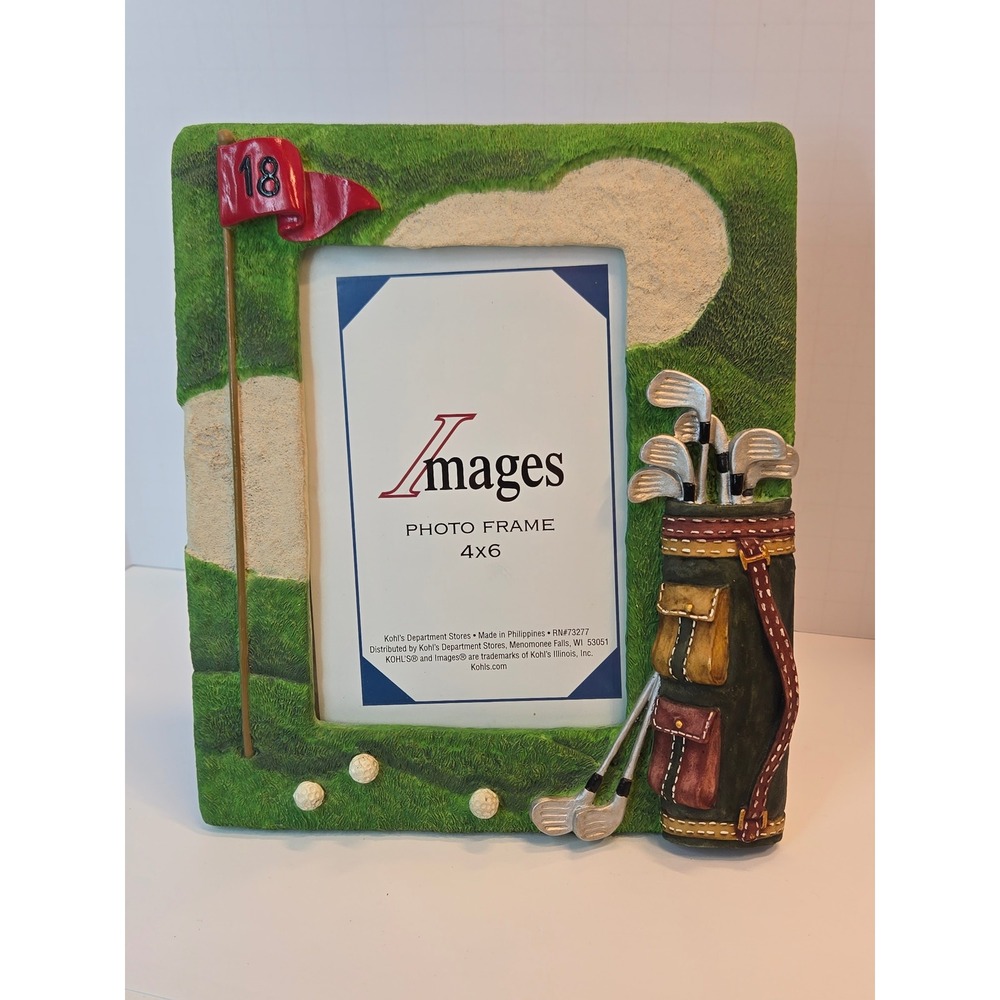 Kohls Images Golf Course 3D Photo Frame 4x6 Green Sand Trap Golf Bag 18th Hole